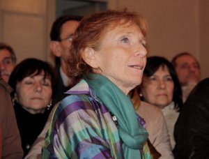 Anna Steiner durante la visita della mostra