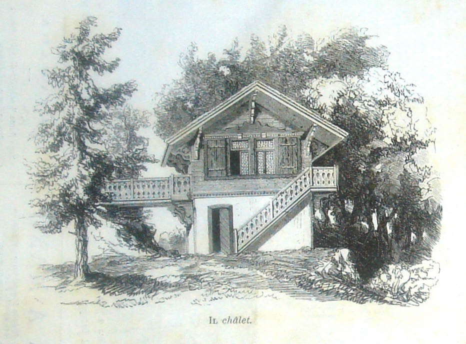 Chalet nel parco  -stampe storiche -