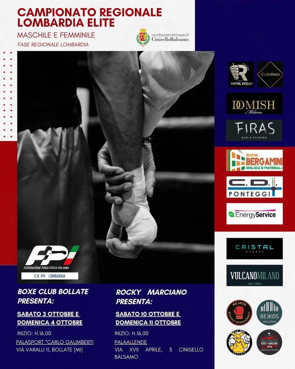 Semifinali e Finali del Campionato Regionale Elite di Pugilato