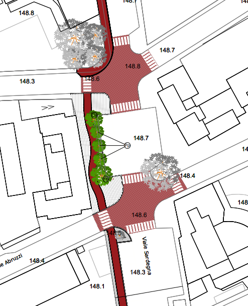 Prima ipotesi progettuale - Via Sardegna