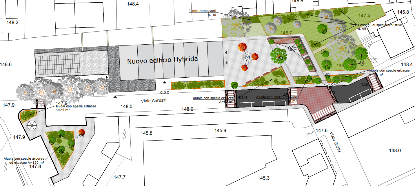 Prima ipotesi progettuale - Nuova piazza pubblica