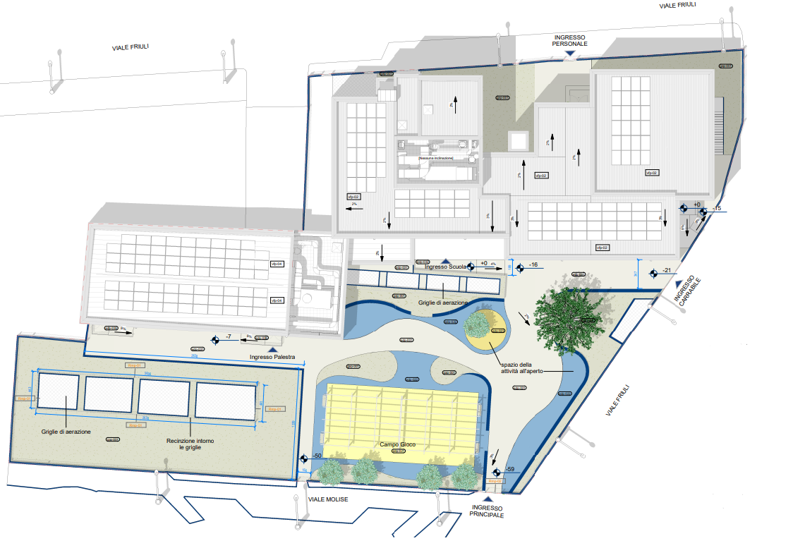 Prima ipotesi progettuale - Planimetria generale