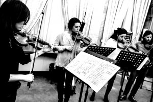 Scuola di musica -saggio in sala degli specchi in villa Ghirlanda Silva-